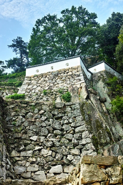 Fototapeta 備中松山城　大手門　厩曲輪石垣