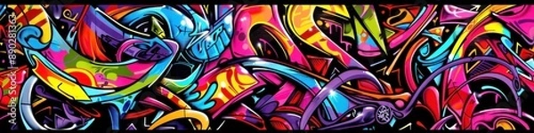 Fototapeta dynamic shapes and bright colors, adding an urban edge to any space.