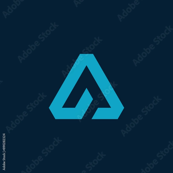 Fototapeta Letter A logo design Arrow vector template