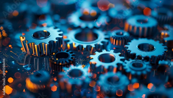 Fototapeta background with gears