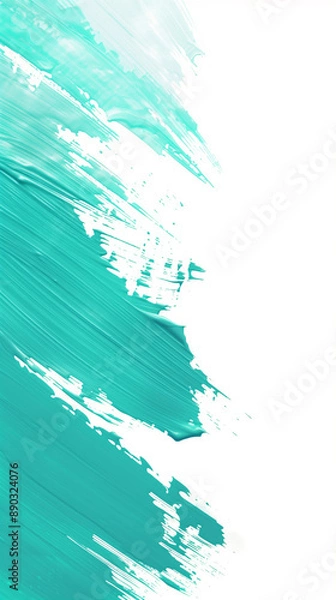 Fototapeta Vibrant blue and white paint strokes on canvas.