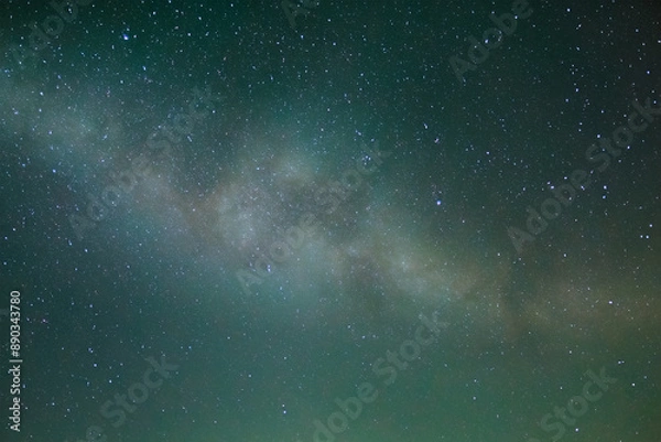 Obraz 녹색 초록색 하늘 별 은하수 풍경