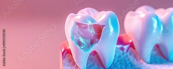 Fototapeta Detailed View of Tooth Fracture