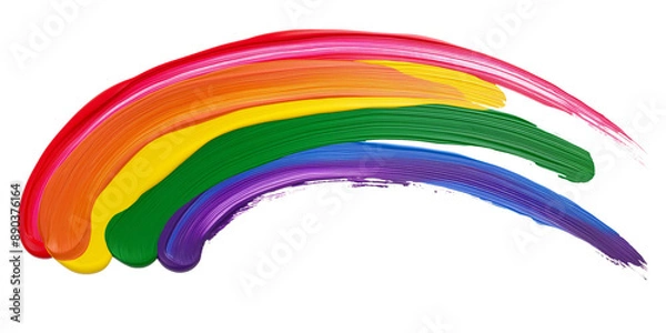 Fototapeta rainbow paint stroke isolated on transparent background - PNG cutout design element