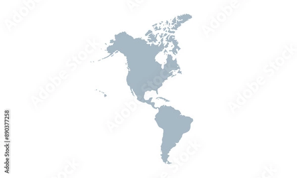 Fototapeta America map Modern Color,isolated on white background for website layouts,background,education, precise,customizable,Travel worldwide,map silhouette backdrop,earth geography, political,reports.