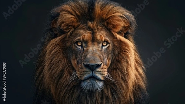 Fototapeta The majestic lion portrait