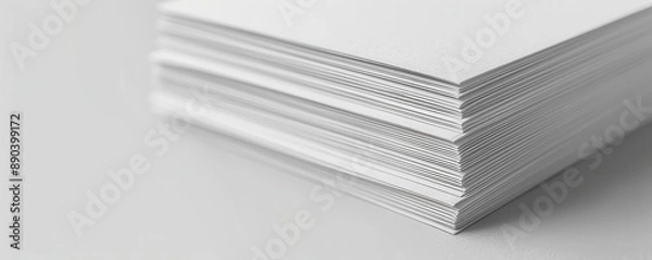 Fototapeta A stack of white paper sheets.