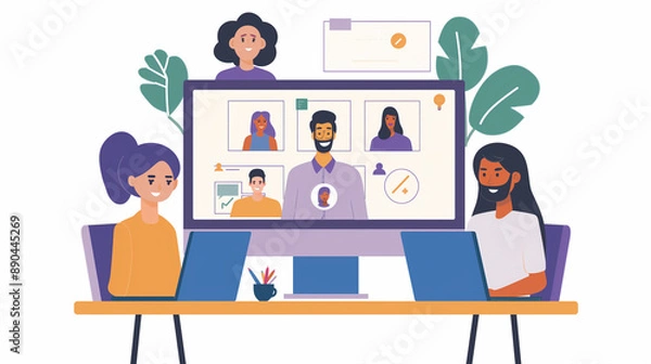 Obraz connected with your team when working from home