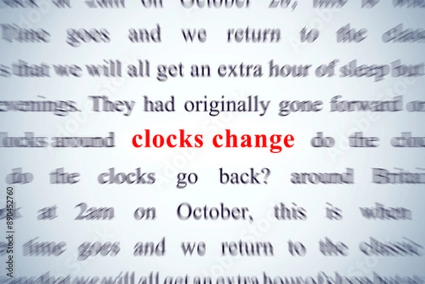 Obraz clocks change zooming on word