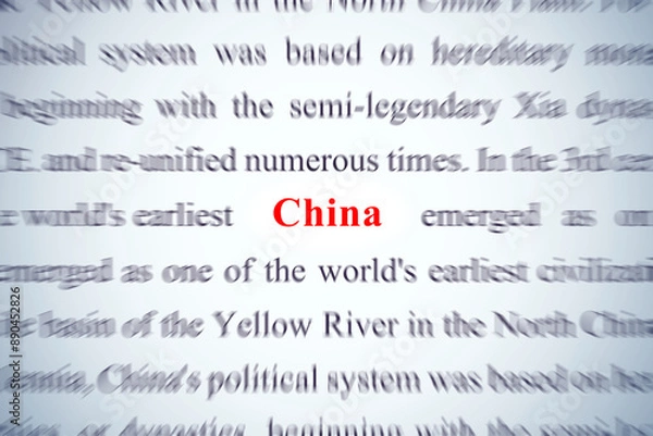 Obraz China closeup of the word