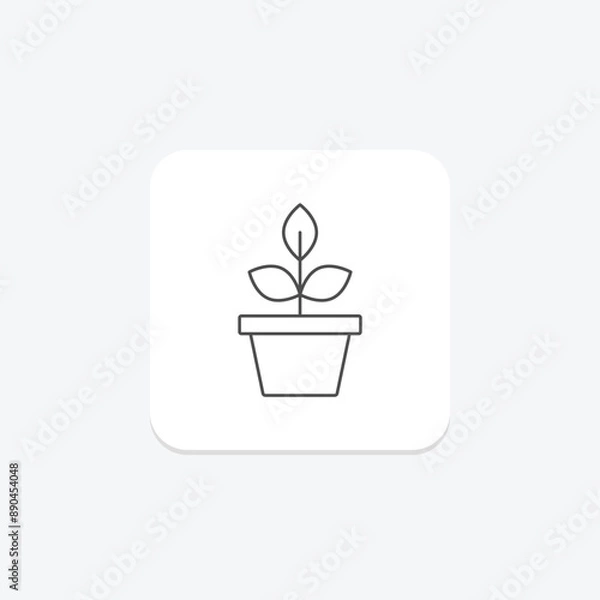 Obraz Plants thinline icon , vector, pixel perfect, illustrator file