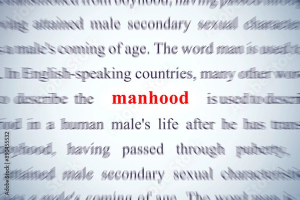 Obraz manhood closeup of the word