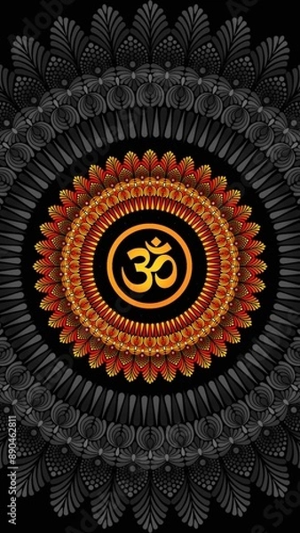 Fototapeta abstract background mandala ohm