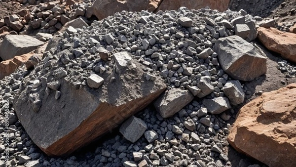 Obraz Blue Cobalt Ore Stack in Mining Site