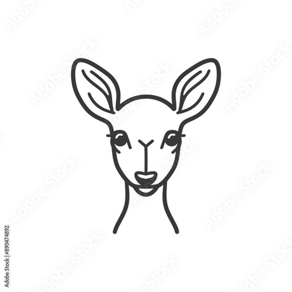 Fototapeta minimalist doe line art icon logo symbol