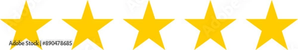 Obraz 5 yellow stars icon. Five gold stars vector sign