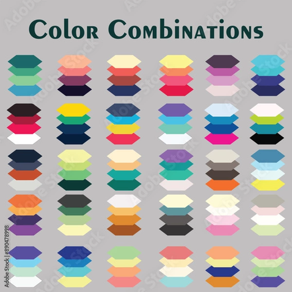 Fototapeta Color Combos Collection of complementary color combinations for logos or other designs color combinations set.