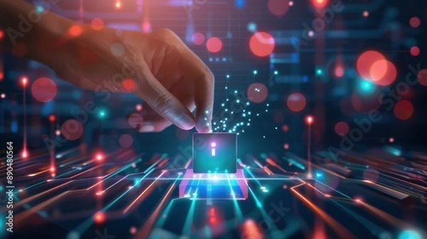 Fototapeta Smart contract voting system with community participation, secure and democratic.