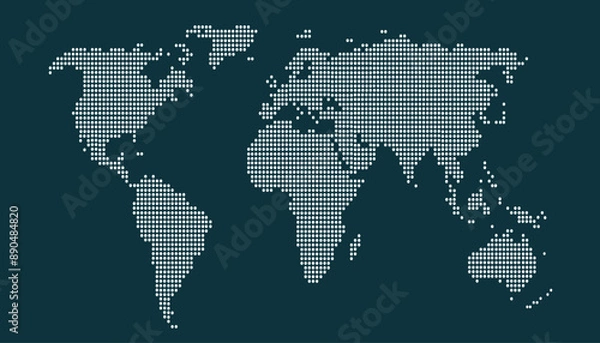 Fototapeta Dotted color world map vector