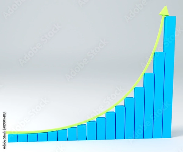 Obraz Business graph with arrow up exponential