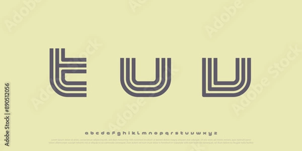 Fototapeta Retro Geometric Typeface for Creative Projects
