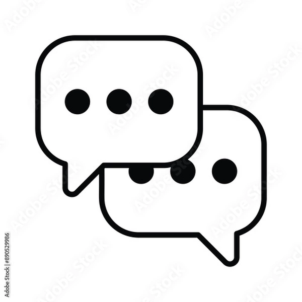 Fototapeta A speech bubble icon, used to represent dialogue, comments, and communication.