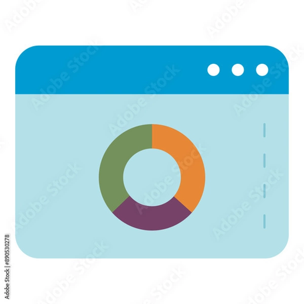 Obraz statistical pie chart on website flat icon