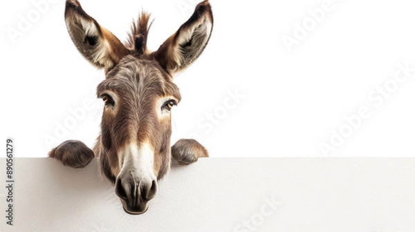 Fototapeta Donkey over banner transparent background