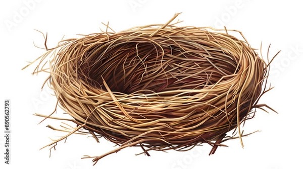 Obraz Isolated bird nest on transparent background, perfect for nature-themed designs, illustrating wildlife concepts.generated by Ai.