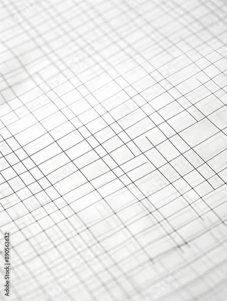 Fototapeta Blank graph paper background with a grid of fine lines on a white surface. Mathematical and engineering aesthetics.