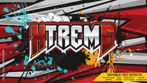 Fototapeta Xtreme editable text effects. vector livery eps files.