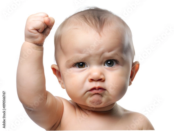 Obraz A baby's arms raised in joy of success in png transparent background