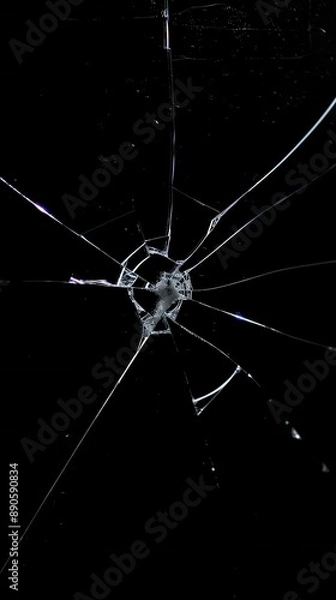 Obraz a detailed broken screen in a black background