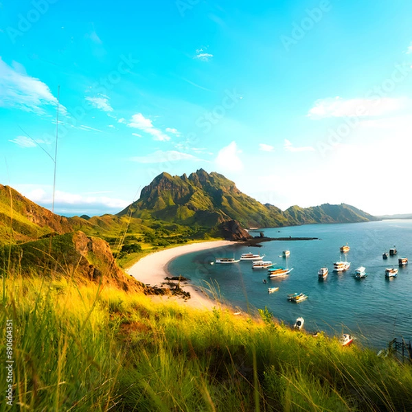 Obraz Discover the untouched beauty of Komodo Island, a true paradise in Indonesia. 