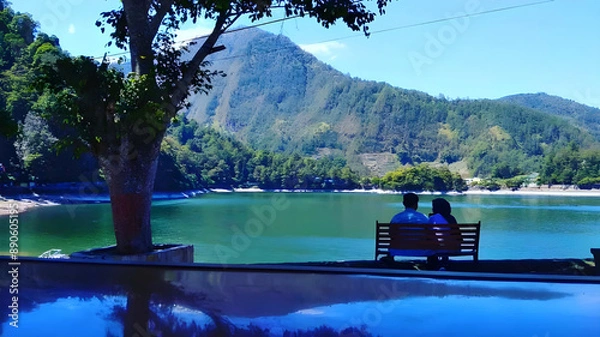 Obraz Capture the serene beauty of Telaga Sarangan, a hidden gem in East Java. 