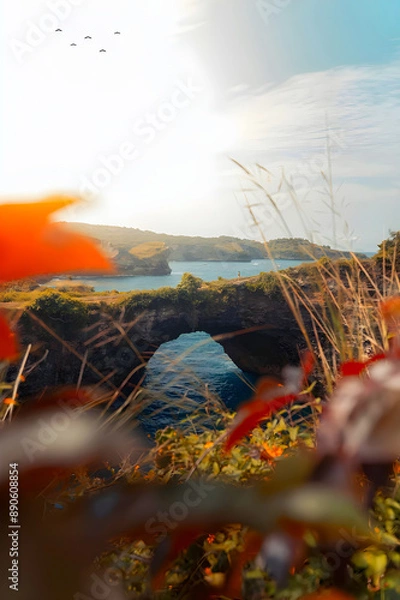 Fototapeta Experience the tranquility of the countryside with a walk through these lush green fields. 