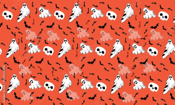 Fototapeta halloween seamless background pattern happy halloween ghost wallpaper pattern 
