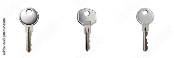 Obraz modern metal keys isolated on transparent background