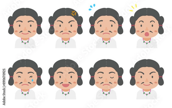 Obraz 色々な表情の古墳時代の男性