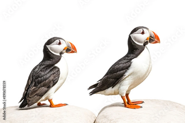 Fototapeta Two Puffins on a Rock
