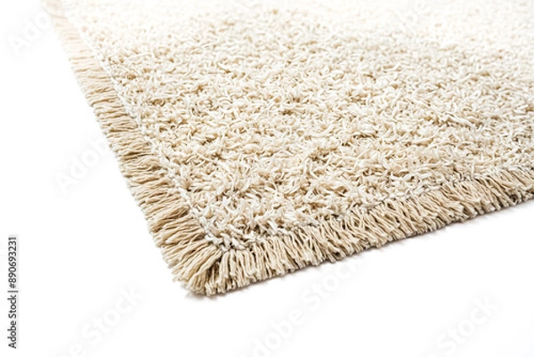 Fototapeta Close up of a beige carpet with fringe