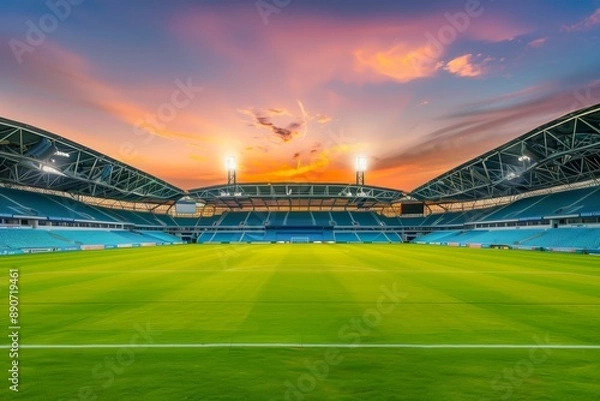 Obraz Impressive square stadium prepared for the evening match