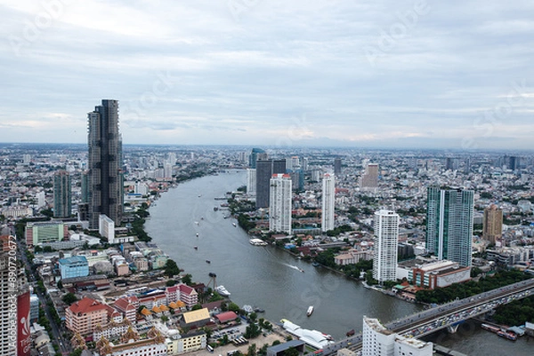 Obraz view city with river , Bangkok