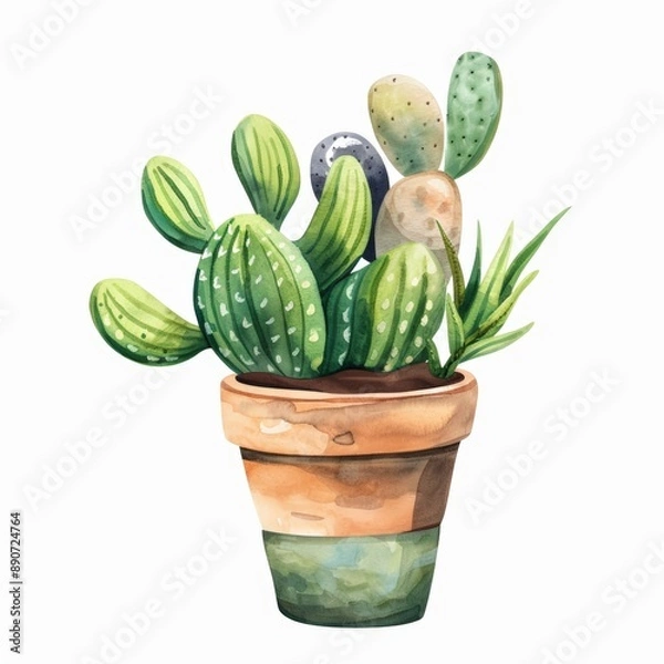 Fototapeta Mini Cute Plant Deco Overlay, PNG Cartoon, No Outline, Chaos 0