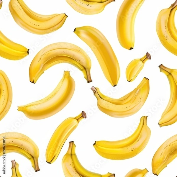 Fototapeta Seamless pattern background of fresh yellow goden banana fruit