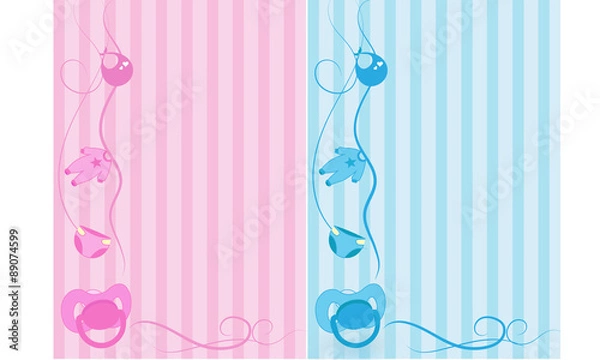 Fototapeta Geburt Glückwünsche Mädchen und Junge