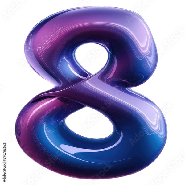Fototapeta Isolated PNG Number 8, GENERATIVE AI