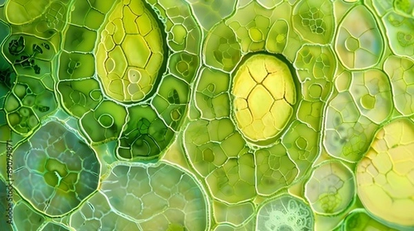 Fototapeta Cross-section slice of a plant stem