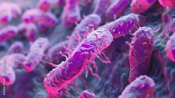 Obraz Microscopic view of bacteria