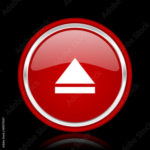 Fototapeta eject red glossy web icon